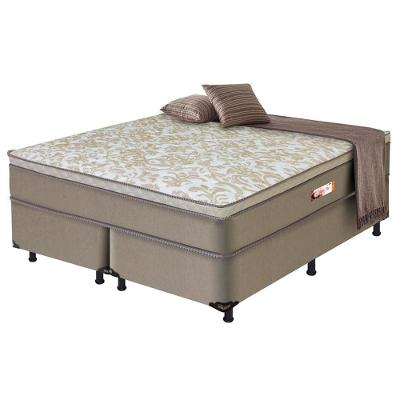 Cama Box King Size Hellen Alpha com EuroPillow e Molas Ensacadas 60x193x203 cm - Bege