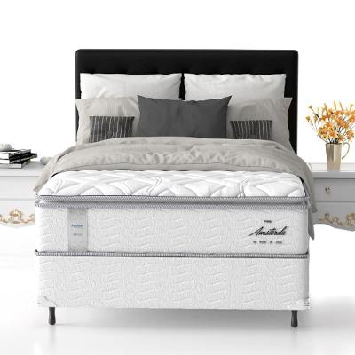 Cama Box Casal Probel Amsterdã com Pillow Top e Molas Ensacadas 68x138x188cm - Branco/Preto