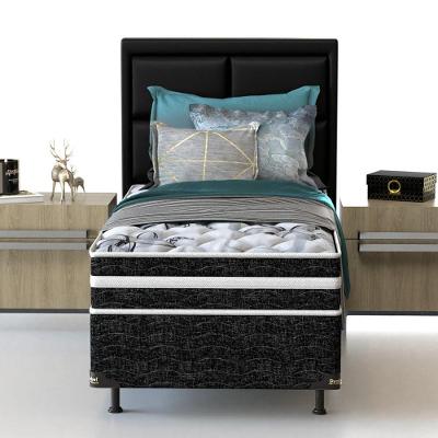 Cama Box de Solteiro Probel Guarda Costas Premium Multi Firme Espuma D20 e 28 60x88x188cm - Branco/Preto