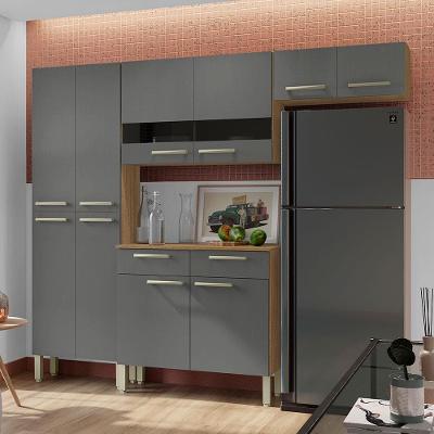 Cozinha Compacta Kit`s Paraná Nala com 10 Portas, 2 Gavetas e 4 Prateleiras - 222cm de largura