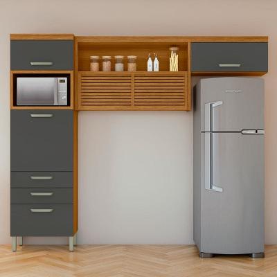 Cozinha Compacta Nesher Princesa com 4 Portas, 3 Gavetas e 9 Prateleiras - 264cm de largura