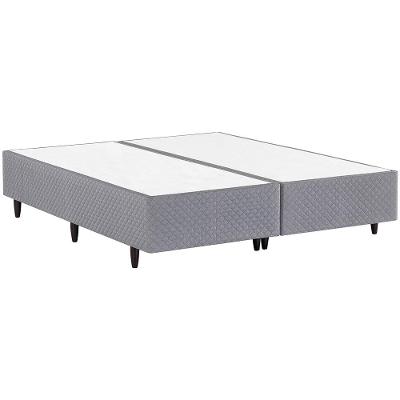 Base Box Queen Size Herval Ômega com Revestimento em Tecido Poliéster 38 x 158 x 198cm - Cinza