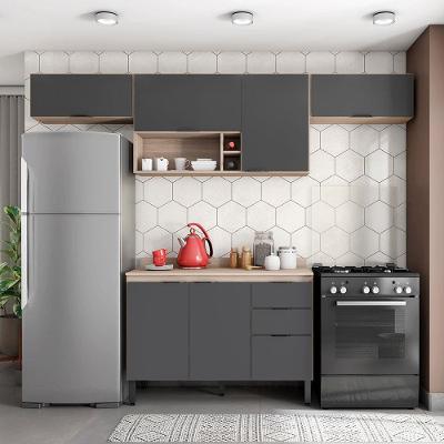 Cozinha Completa Demóbile Firenze com 7 Portas, 3 Gavetas, 3 Prateleiras e Nicho - 259,5cm de Largura