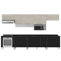 Cozinha Completa Bartira Rubi com 10 Portas, 5 Gavetas e 6 Prateleiras - 360cm de largura - 7