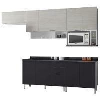 Cozinha Completa Bartira Rubi com 9 Portas, 3 Gavetas e 5 Prateleiras - 280cm de largura - 2