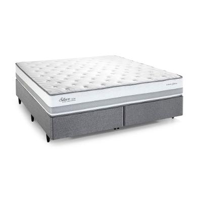 Cama Box King Size Herval Silver com Pillow Top e Molas Ensacadas 69x139x203cm - Cinza