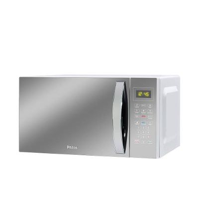 Micro-ondas Philco PMO28E Espelhado, Múltiplas Funções, 1100W, Prata/Branco - 25 litros
