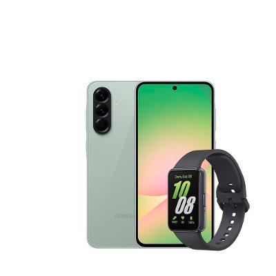 Smartphone Samsung Galaxy A56 5G Verde 128GB, 8GB RAM, Câmera Tripla 50MP, Tela 6.7", IP67, NFC e Recursos AI + Galaxy Fit3 Grafite Display de 1.6"