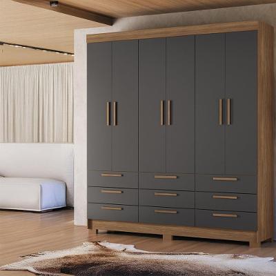 Guarda-Roupa Casal Santos Andirá Colombo com 6 Portas, 9 Gavetas e 4 Prateleiras – 194,4cm de largura