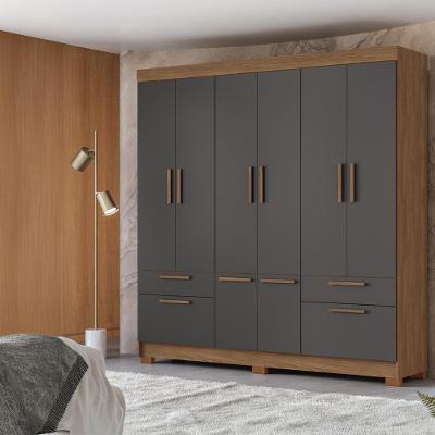 Guarda-Roupa Casal Santos Andirá Curitiba com 8 Portas, 4 Gavetas e 5 Prateleiras – 194,4cm de largura