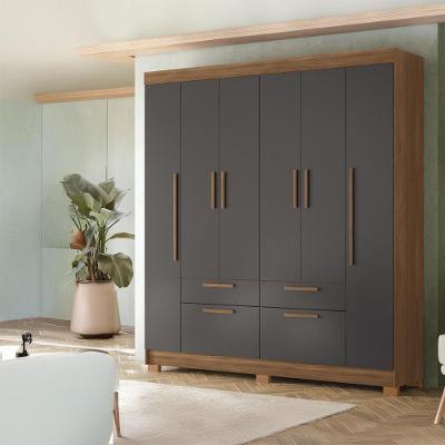 Guarda-Roupa Casal Santos Andirá Guarapuava com 6 Portas, 4 Gavetas e 6 Prateleiras - 194,4cm de largura