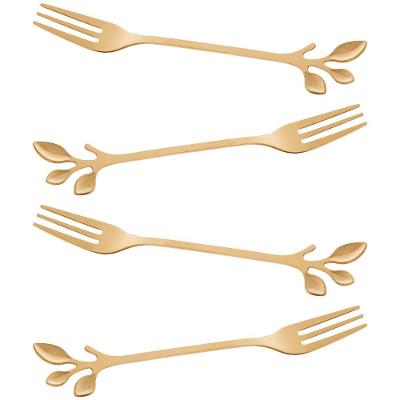 Conjunto Garfos para Aperitivo Wolff Gourmet Dourado - 4 Peças