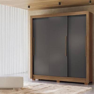 Guarda-Roupa Casal Santos Andirá Maringa com 3 Portas de Correr, 2 Gavetas e 5 Prateleiras - 194,4cm de largura