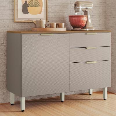 Balcão Demóbile Aspen com 2 Portas, 2 Gavetas e 1 Prateleira - 120cm de largura