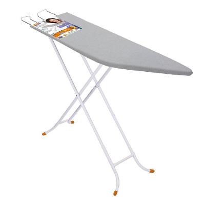 Tábua de Passar Roupa Utimil Ajustável com Ponta e Suporte para Ferro – Branco/Cinza