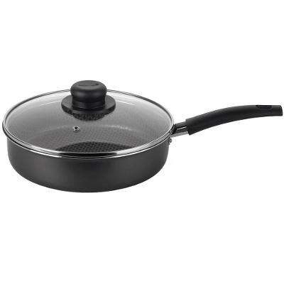 Frigideira Alta Multiflon em Alumínio com Revestimento Antiaderente e Tampa de Vidro com Saída de Vapor 22 cm – Grafite