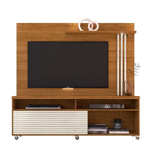 Rack Madetec Cross com 182cm de Largura + Painel Madetec Cross com 182cm de Largura, Ideal para TV de Até 65”