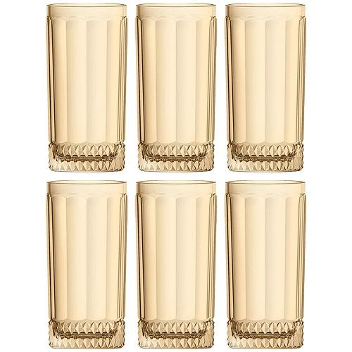 Conjunto de Copos Altos L`Hermitage Splendor Ambar 360 ml - 6 Peças