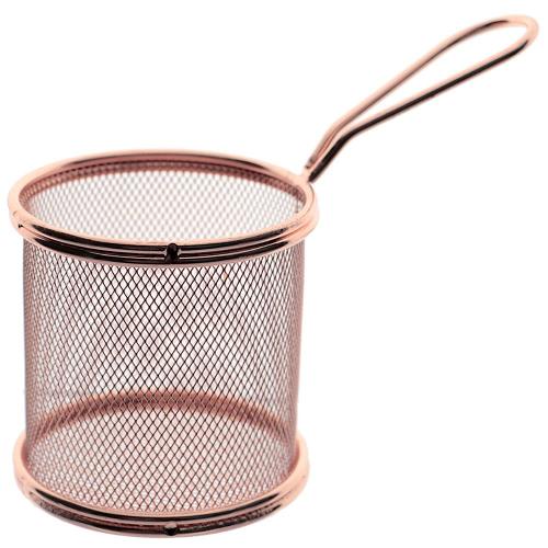 Mini Cesta Redonda para Alimentos Dynasty Fry em Aço Inox - Rosé