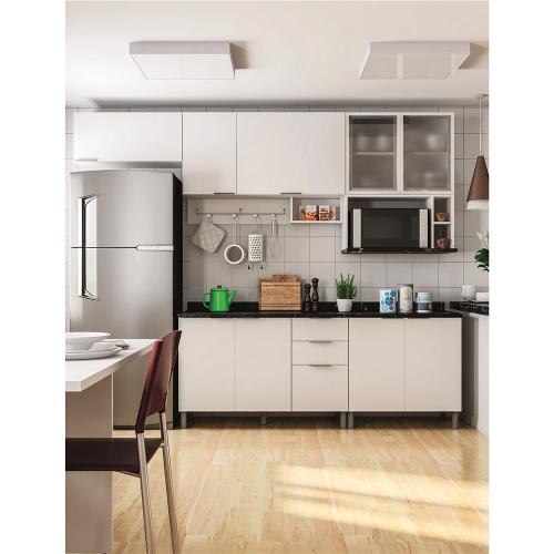 Cozinha Completa Bartira Rubi com 9 Portas, 3 Gavetas e 6 Prateleiras - 280cm de largura