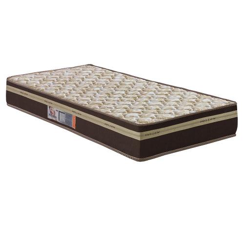 Colchão Solteiro Hellen Millenium Espuma D33 19x88x188cm - Marrom e Bege