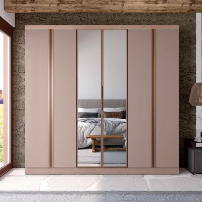 Guarda-Roupa Casal Bartira Monte Rei com Espelho, 6 Portas, 6 Gavetas - 238cm de largura