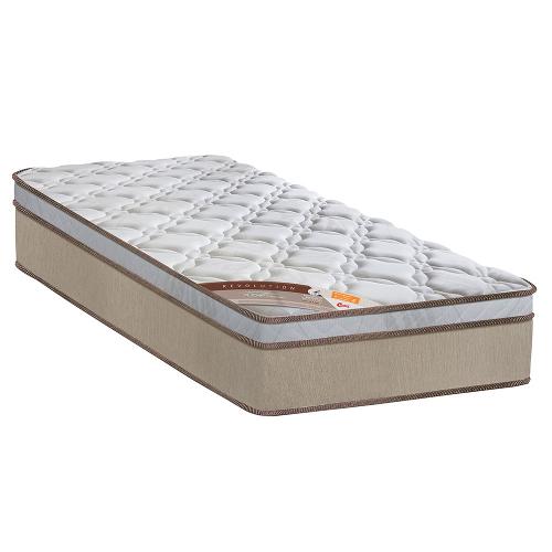 Colchão Solteiro Castor Sleep Revolution com Molas Ensacadas e Euro Pillow 27x88x188 cm - Branco/Bege