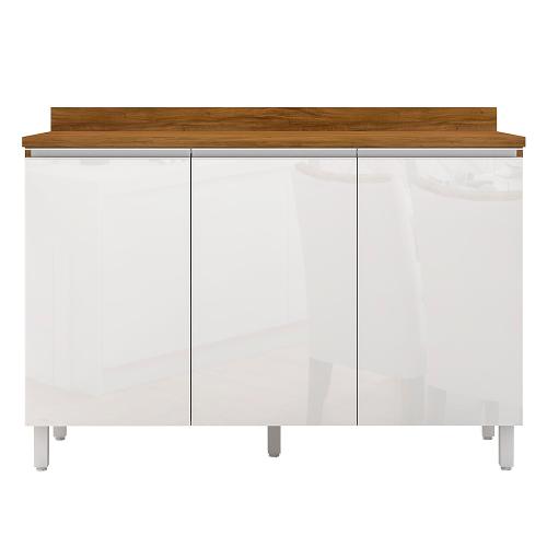 Balcão Triplo Bartira Amazonita com 3 Portas e 1 Prateleira - 120,1cm de largura