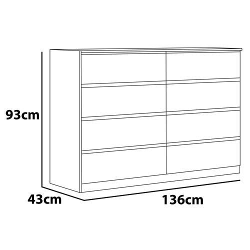Cômoda Demóbile Sintra com 8 Gavetas e 136cm de largura - 4