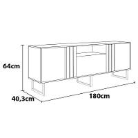 Rack Colibri Juruá com 180 cm de Largura, 3 Portas, Ideal para TV de até 70” - 7