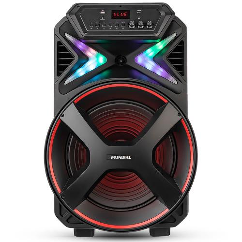 Caixa Amplificada Mondial CM-700 com Display Digital, Equalizador, Rodas de transporte, Bluetooth, USB e Rádio FM - 700W