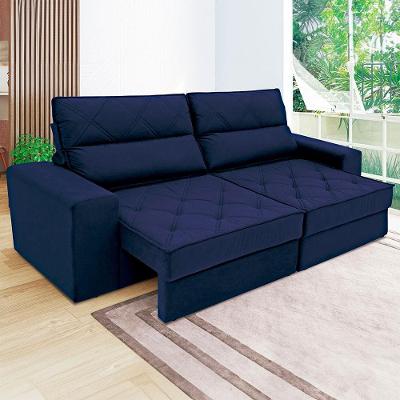 Sofá 4 Lugares Linoforte Fassatti Retrátil e Reclinável Revestido em Tecido Suede com 230cm de Largura