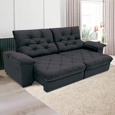 Sofá 4 Lugares Linoforte Luggero Retrátil e Reclinável Revestido em Tecido Suede - 230cm de largura