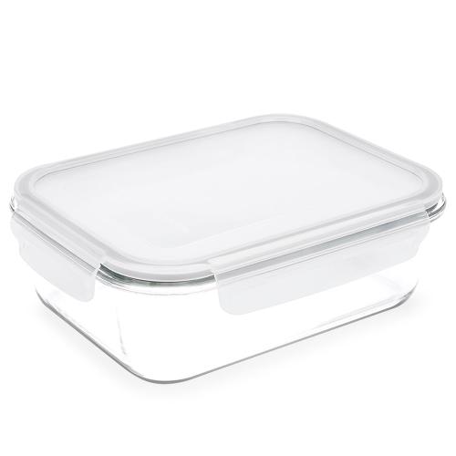 Pote Retangular Brinox Hermético Lock&Stock em Vidro - 1,5 L