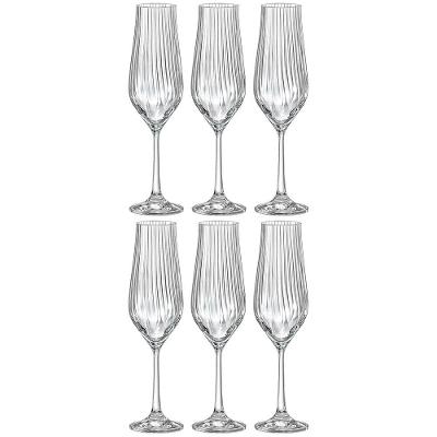 Conjunto de Taças para Champanhe Bohemia Tulipa Optic em Cristal 170ml - 6 Peças