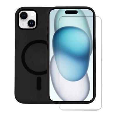 Kit Capa case capinha Magsafe Pro Preta e Pelicula Nano Vidro para iPhone 15 Plus - Gshield