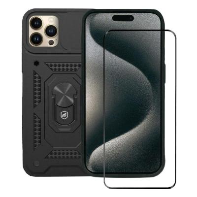 Kit Capa case capinha Dinamic Cam Protection e Pelicula Ultra Glass Preta para iPhone 15 Pro Max - Gshield