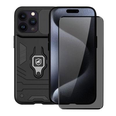Kit Capa case capinha Defender e Película Defender Pro Privacidade para iPhone 15 Pro Max - Gshield