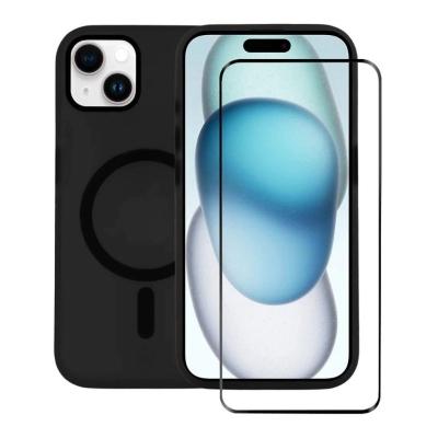 Kit Capa case capinha Magsafe Pro Preta e Pelicula Ultra Glass para iPhone 15 Plus - Gshield