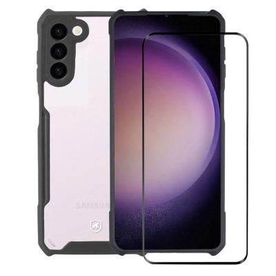Kit Capa case capinha Dual Shock X e Pelicula Coverage 5D Pro Preta para Samsung Galaxy S23 Plus - Gshield