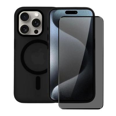 Kit Capa case capinha Magsafe Pro Preta e Pelicula Defender Pro Privacidade para iPhone 15 Pro Max - Gshield