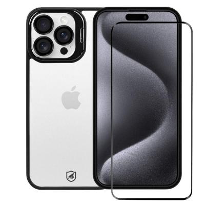 Kit Capa case capinha Gravity Preta e Pelicula Ultra Glass para iPhone 15 Pro - Gshield