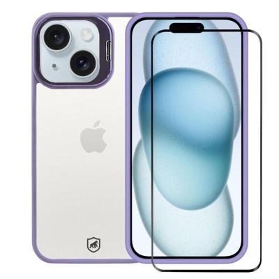 Kit Capa case capinha Gravity Lilás e Pelicula Ultra Glass para iPhone 15 - Gshield