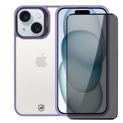 Kit Capa case capinha Gravity Lilás  e Pelicula Defender Pro Privacidade para iPhone 15 - Gshield