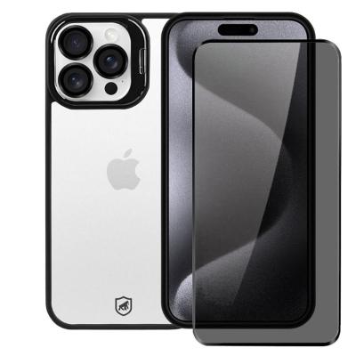 Kit Capa case capinha Gravity Preta e Pelicula Defender Pro Privacidade para iPhone 15 Pro Max - Gshield