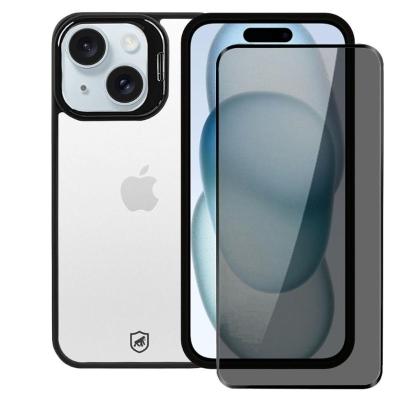 Kit Capa case capinha Gravity Preta e Pelicula Defender Pro Privacidade para iPhone 15 Plus - Gshield