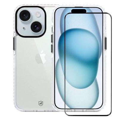 Kit Capa case capinha Urus Branca e Pelicula Coverage 5D Pro Preta para iPhone 15 - Gshield