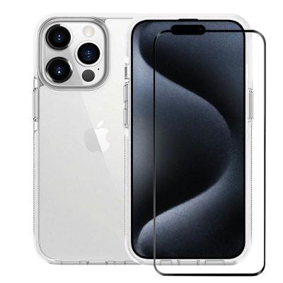 Kit Capa case capinha Anti-Slip e Pelicula Coverage 5D Pro Preta para iPhone 15 Pro Max - Gshield