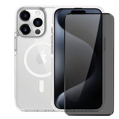 Kit Capa case capinha Anti-Slip Magsafe  e Pelicula Defender Pro Privacidade para iPhone 15 Pro Max - Gshield
