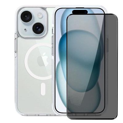 Kit Capa case capinha Anti-Slip Magsafe e Pelicula Defender Pro Privacidade para iPhone 15 - Gshield